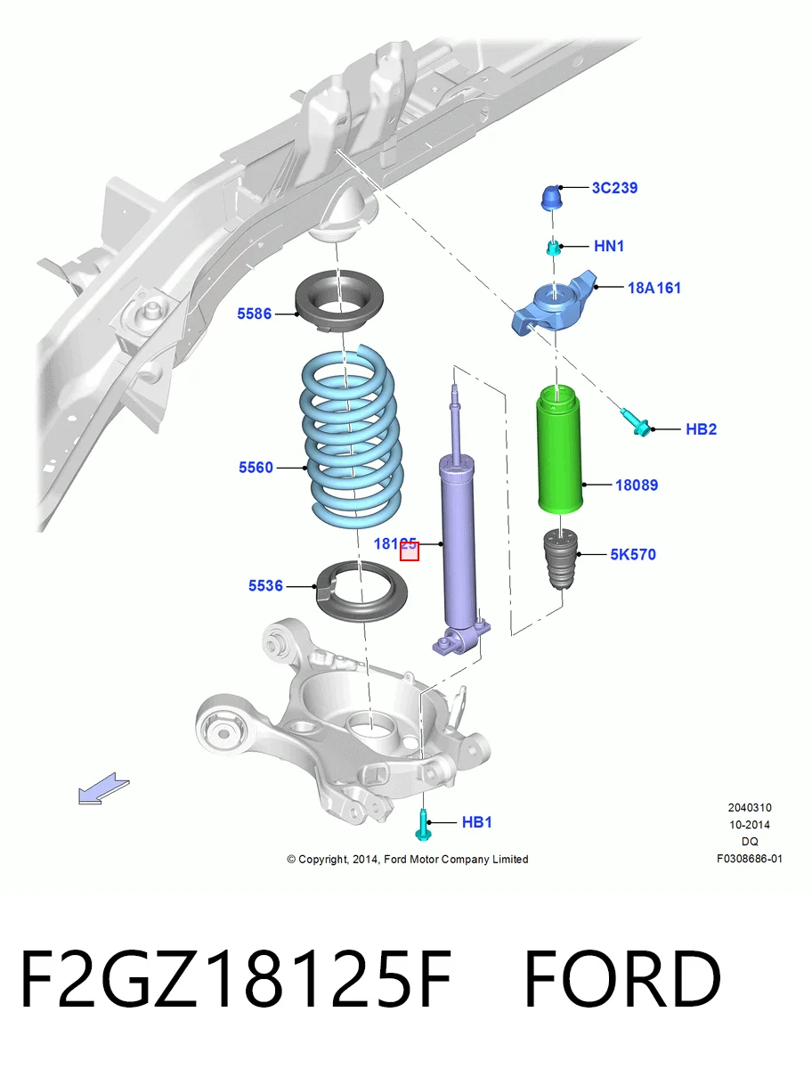 F2GZ18125F Ford Амортизатори задні
