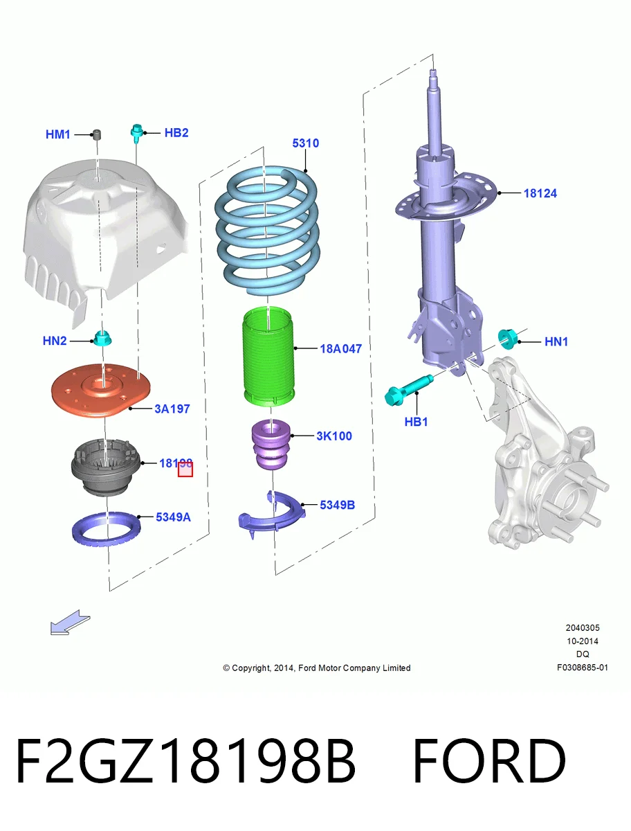 F2GZ18198B Ford Підшипник опори амортизатора