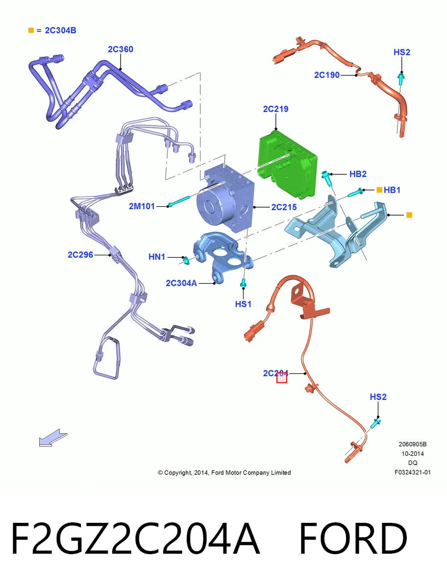 Передній правий датчик абс SAT STF2GZ2C204A