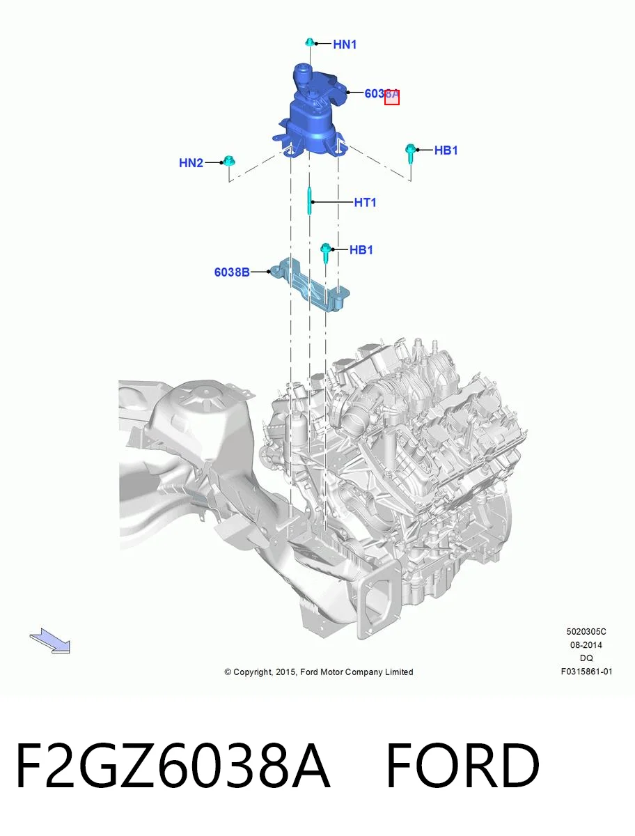 F2GZ6038A Ford Права подушка мотора