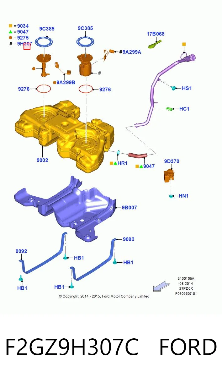 F2GZ9H307C Ford Електробензонасос