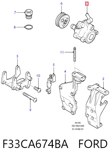 F33CA674BA Ford Насос гідропідсилювача