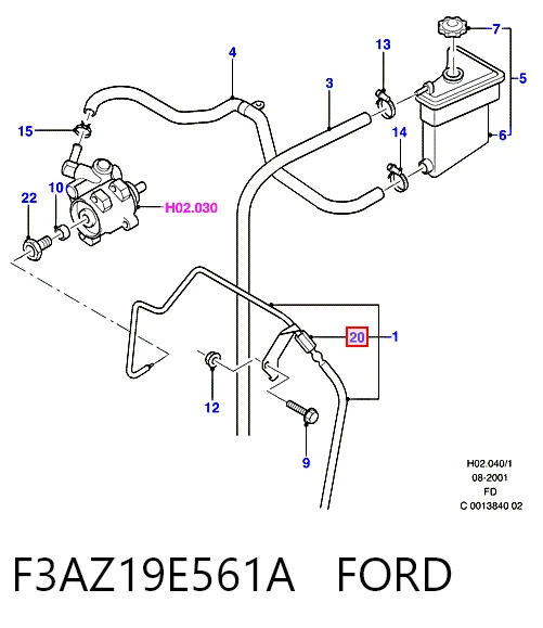 F3AZ19E561A Ford Датчик тиску