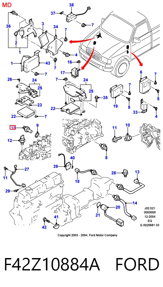 F42Z10884A Ford Покажчик температури охолоджуючої рідини