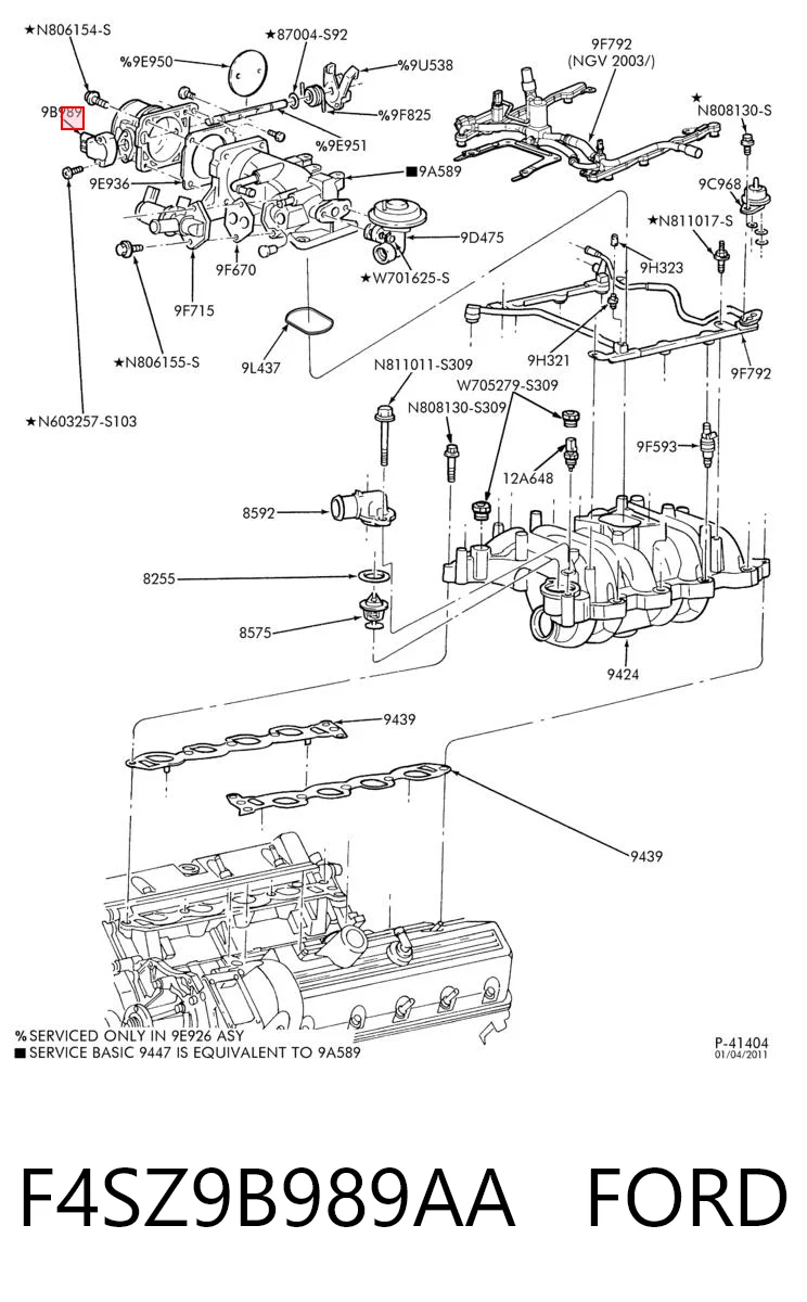 F4SZ9B989AA Ford Датчик положення дросельної заслінки (потенціометр)