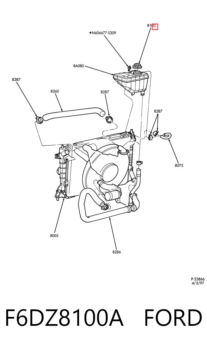 F6DZ8100A Ford Пробка розширювального бачка
