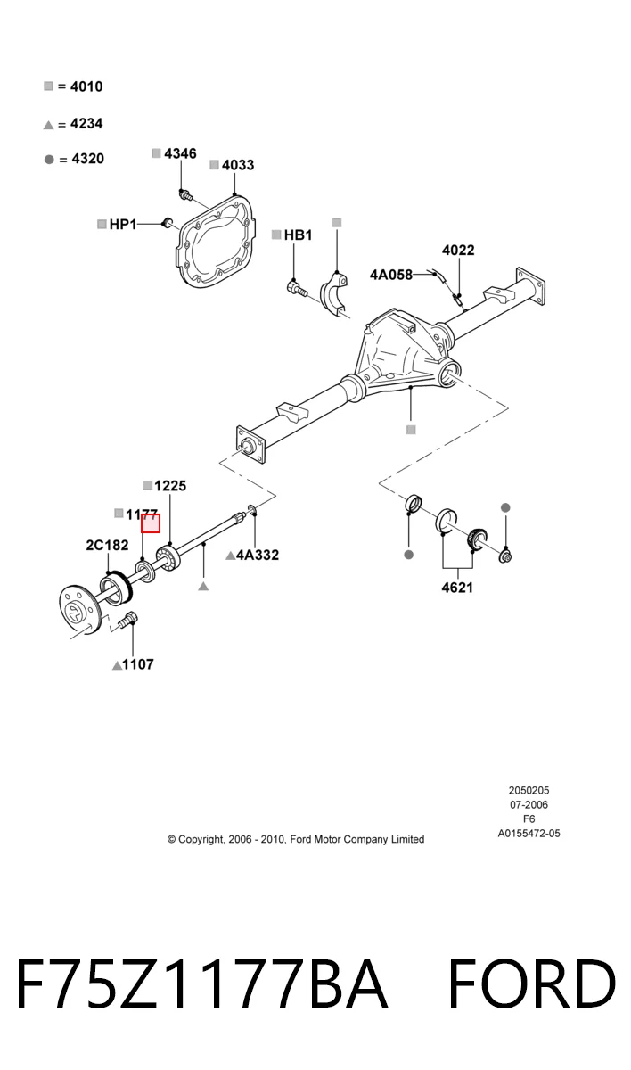 F75Z1177BA Ford Сальник піввісі заднього моста