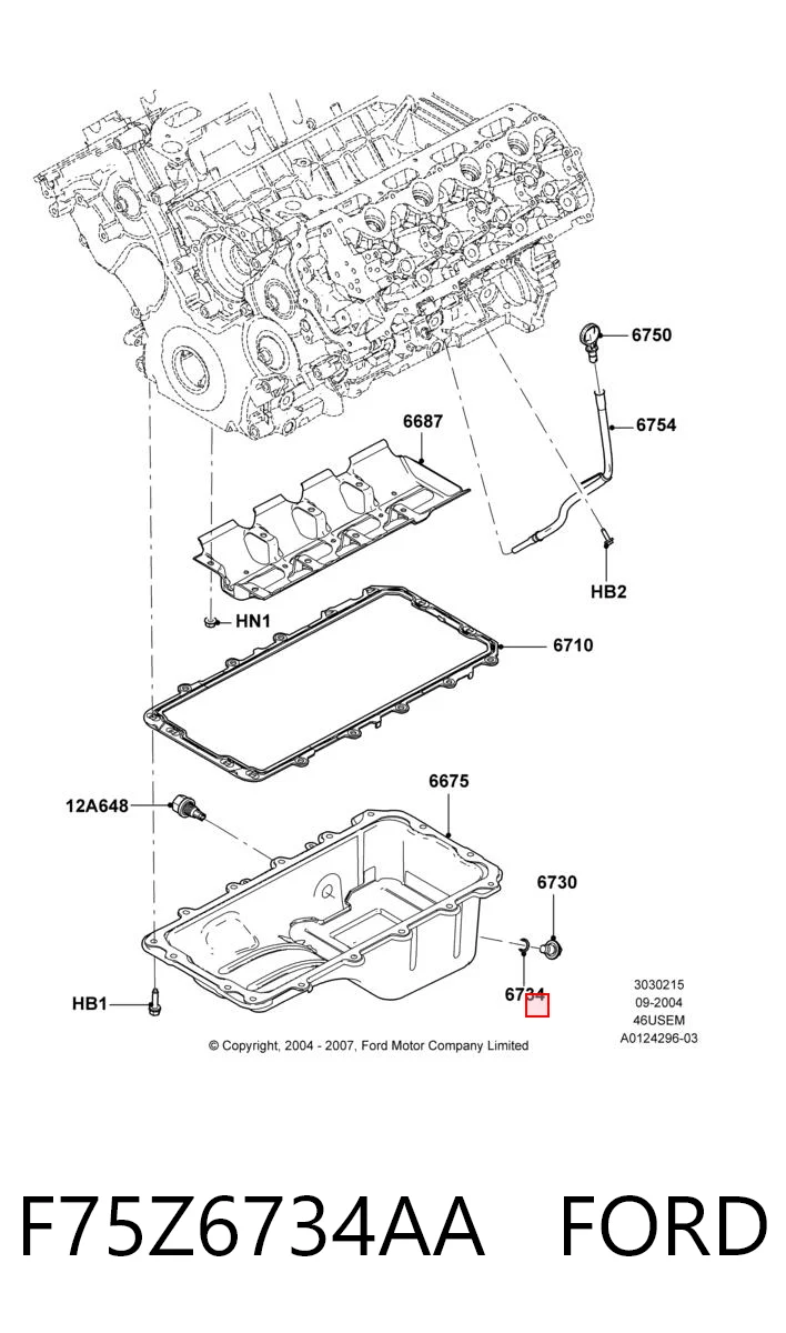 F75Z6734AA Ford Прокладка пробки піддону двигуна