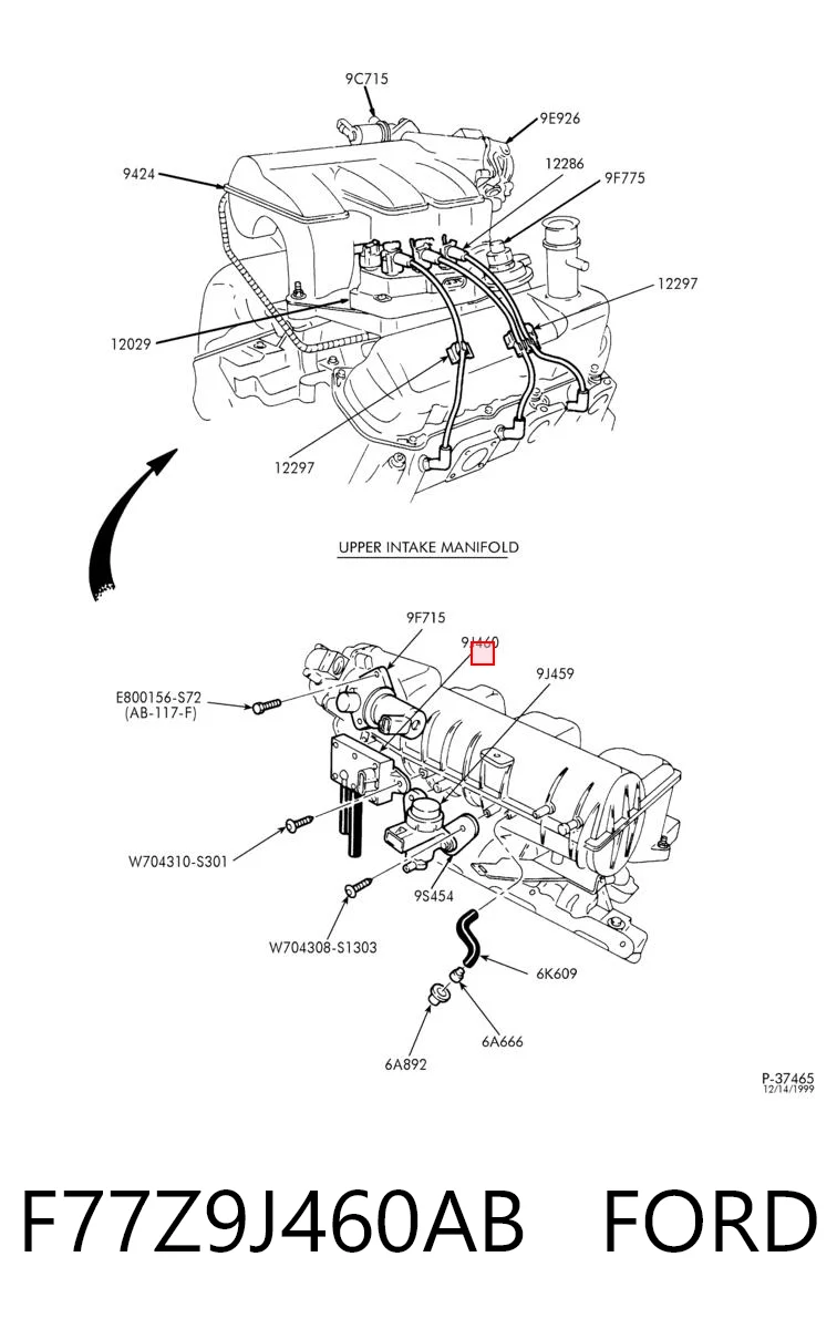 F77Z9J460AB Ford Датчик тиску EGR