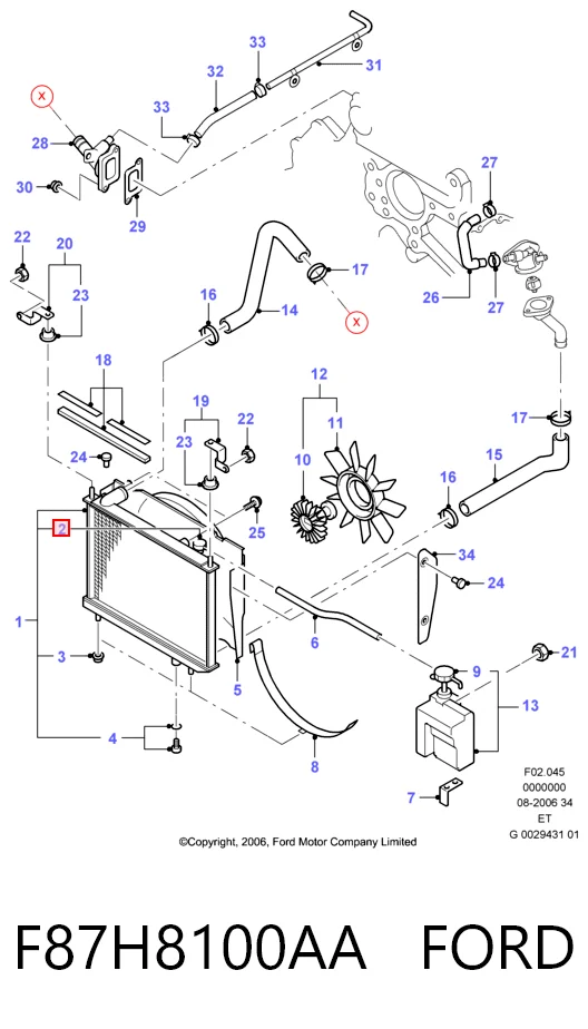 F87H8100AA Ford Кришка / пробка радіатора