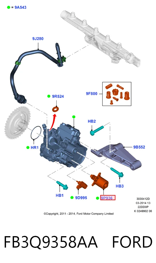 FB3Q9358AA Ford Клапан високого тиску