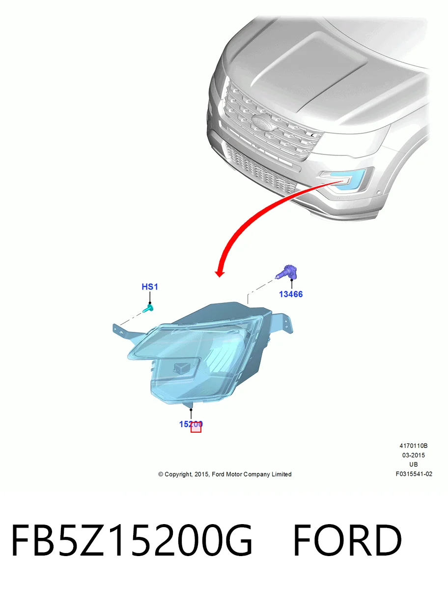 FB5Z15200G Ford Фара протитуманна, права