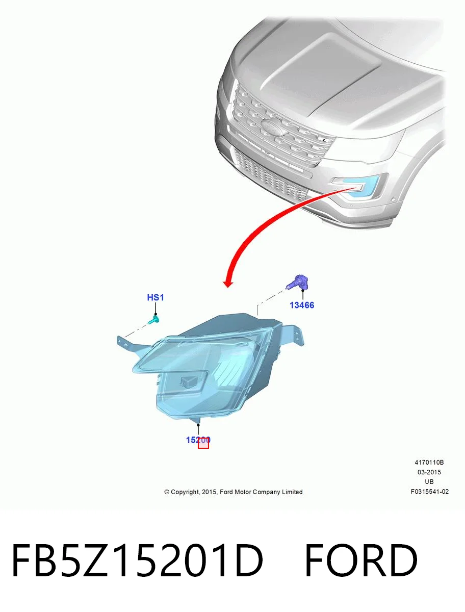 FB5Z15201D Ford Протитуманка ліва