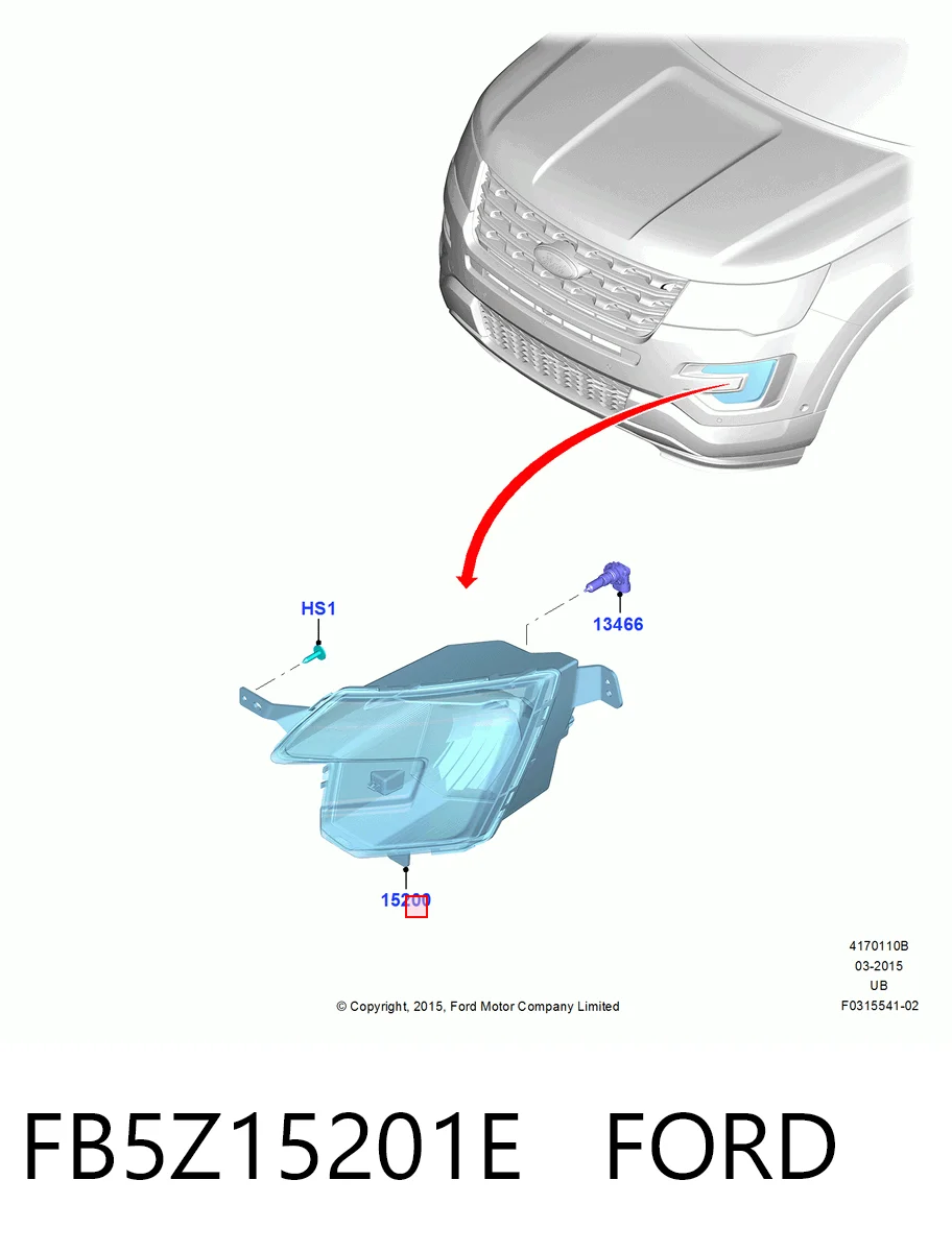 FB5Z15201E Ford Протитуманка ліва