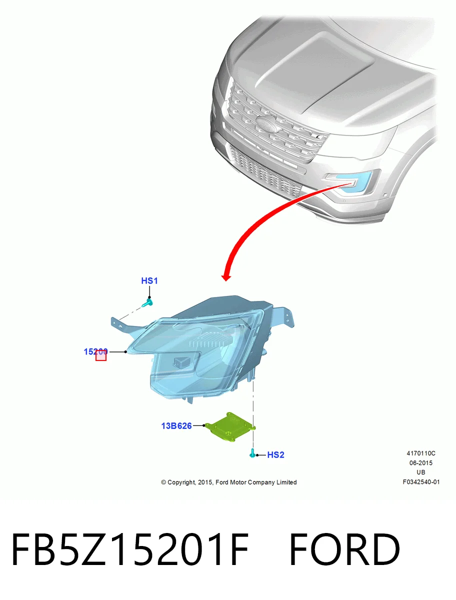 FB5Z15201F Ford Протитуманка ліва