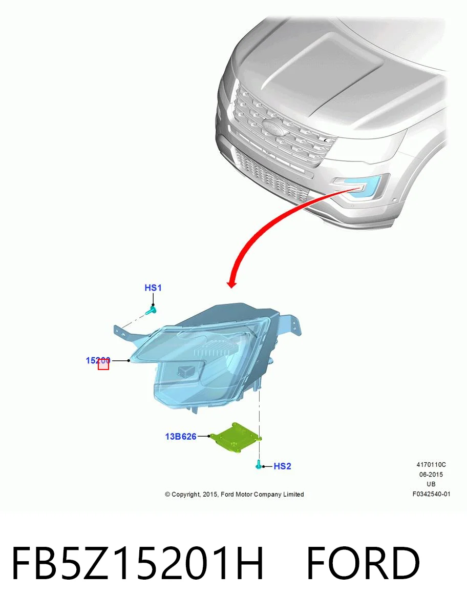 FB5Z15201H Ford Протитуманка ліва