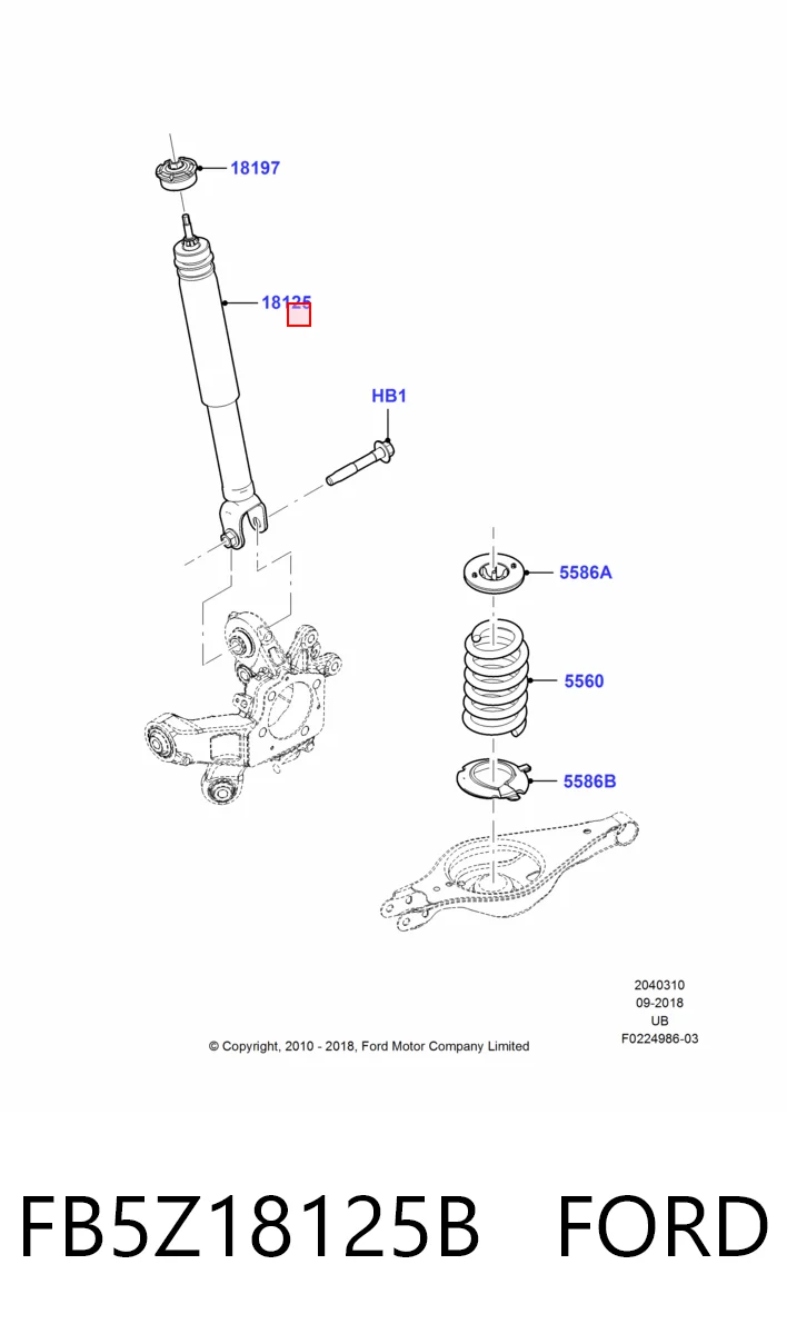 Амортизатор задній Ford FB5Z18125B ціна, від 63.34 USD