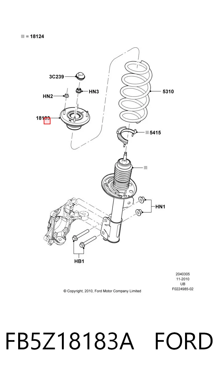 FB5Z18183A Ford Кріплення переднього амортизатора