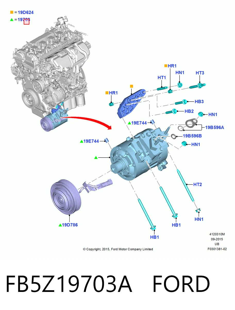 FB5Z19703A Ford Компресор холодоагенту