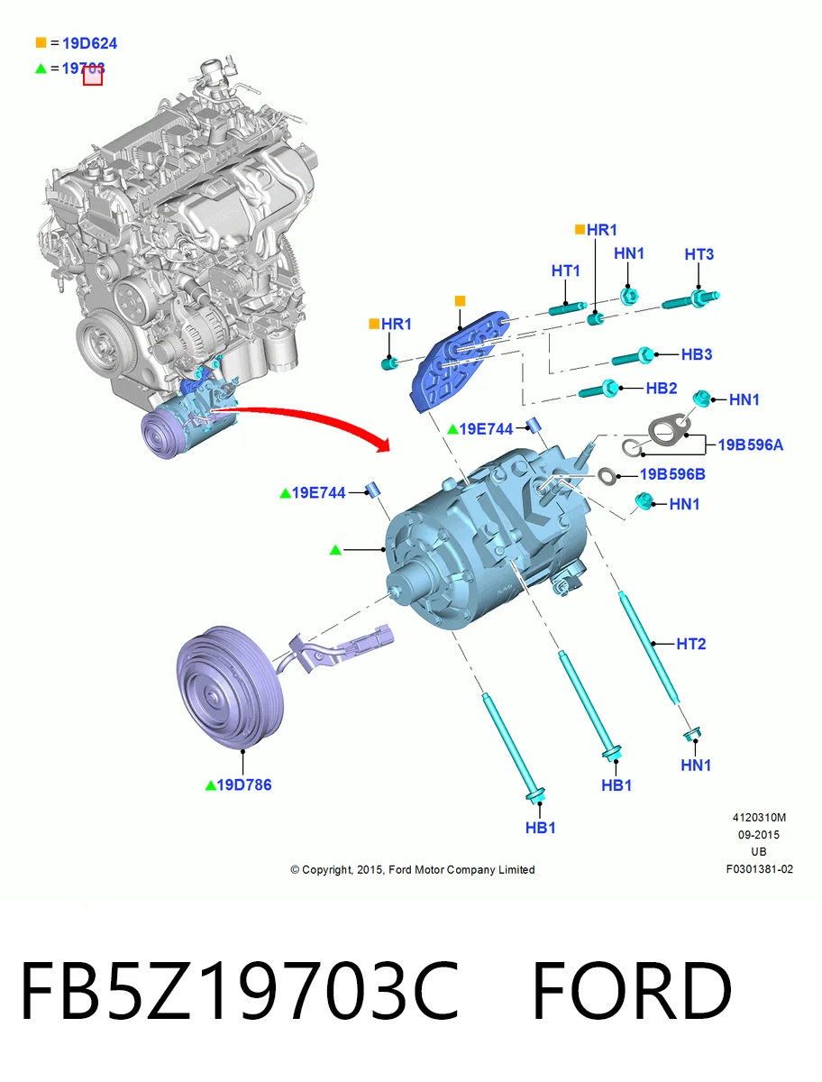 FB5Z19703C Ford Компресор холодоагенту