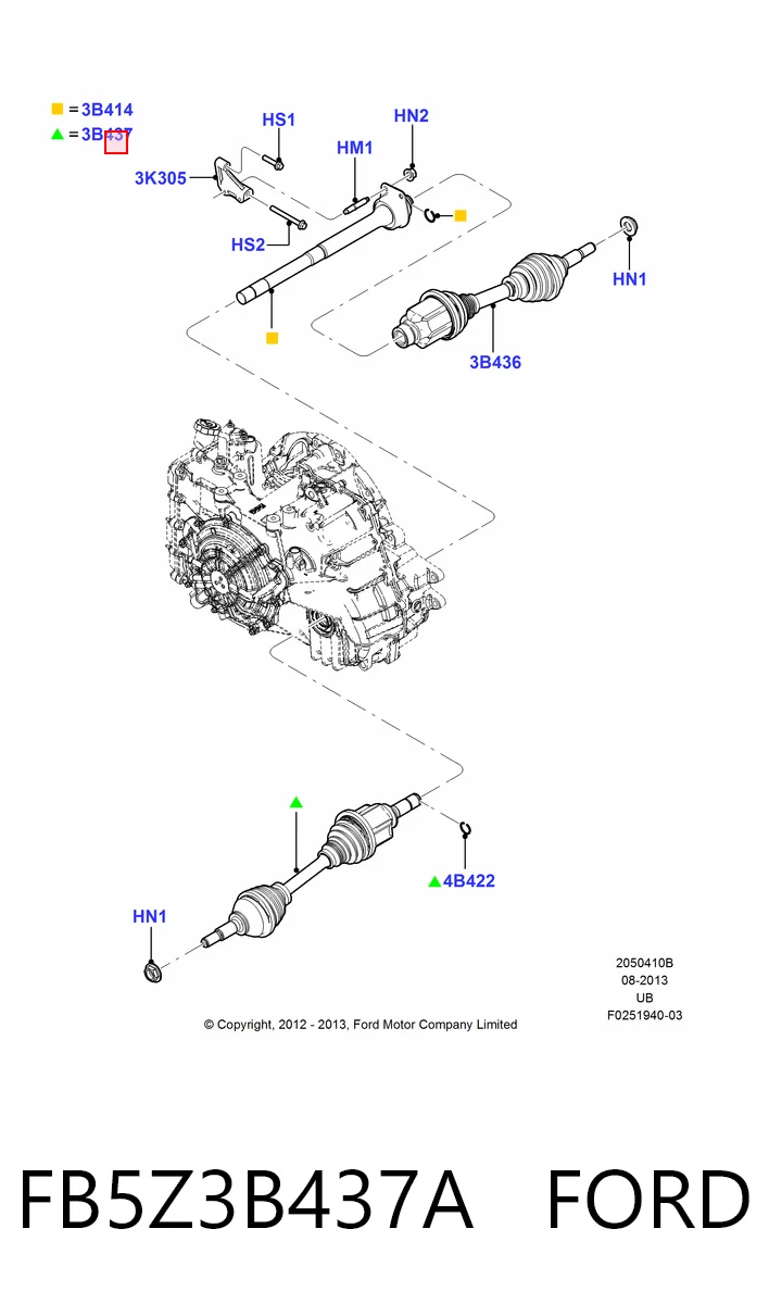 FB5Z3B437A Ford Привід лівий
