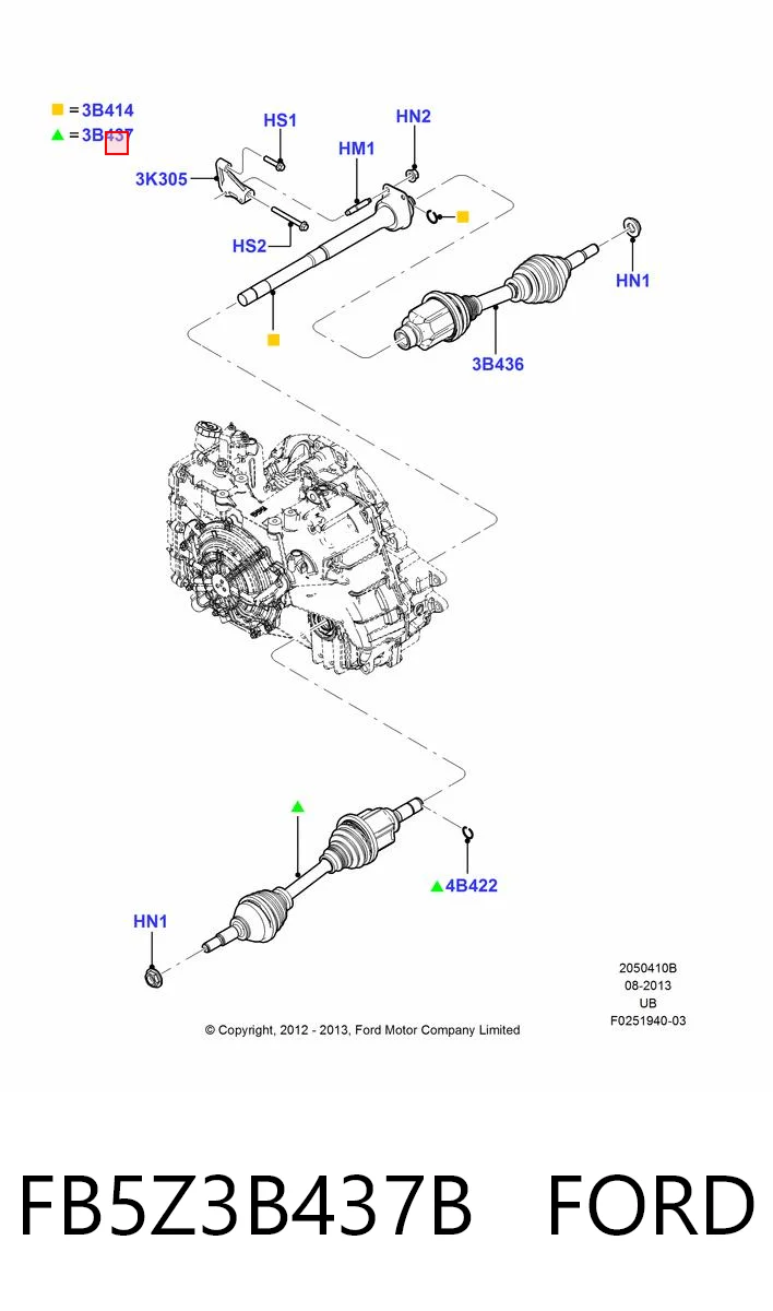 FB5Z3B437B Ford Привід лівий