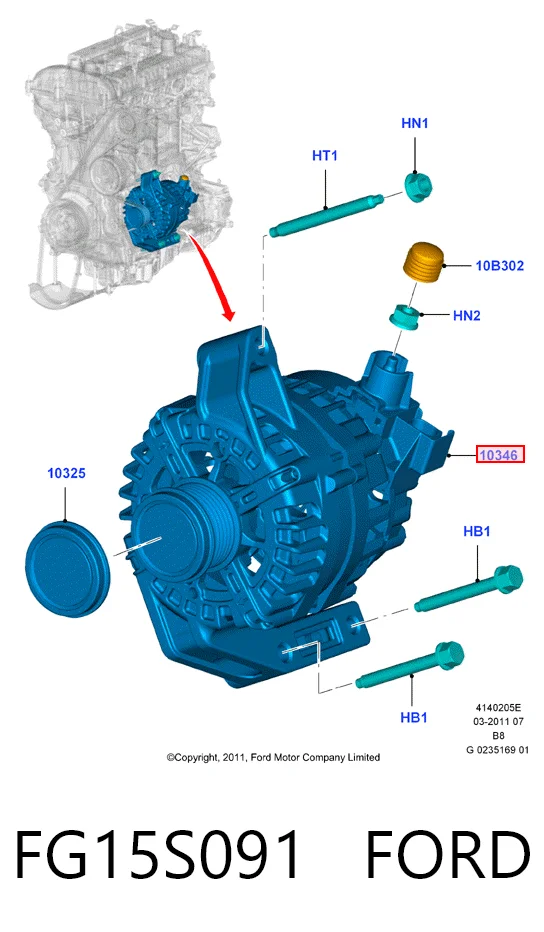 FG15S091 Ford Авто генератор