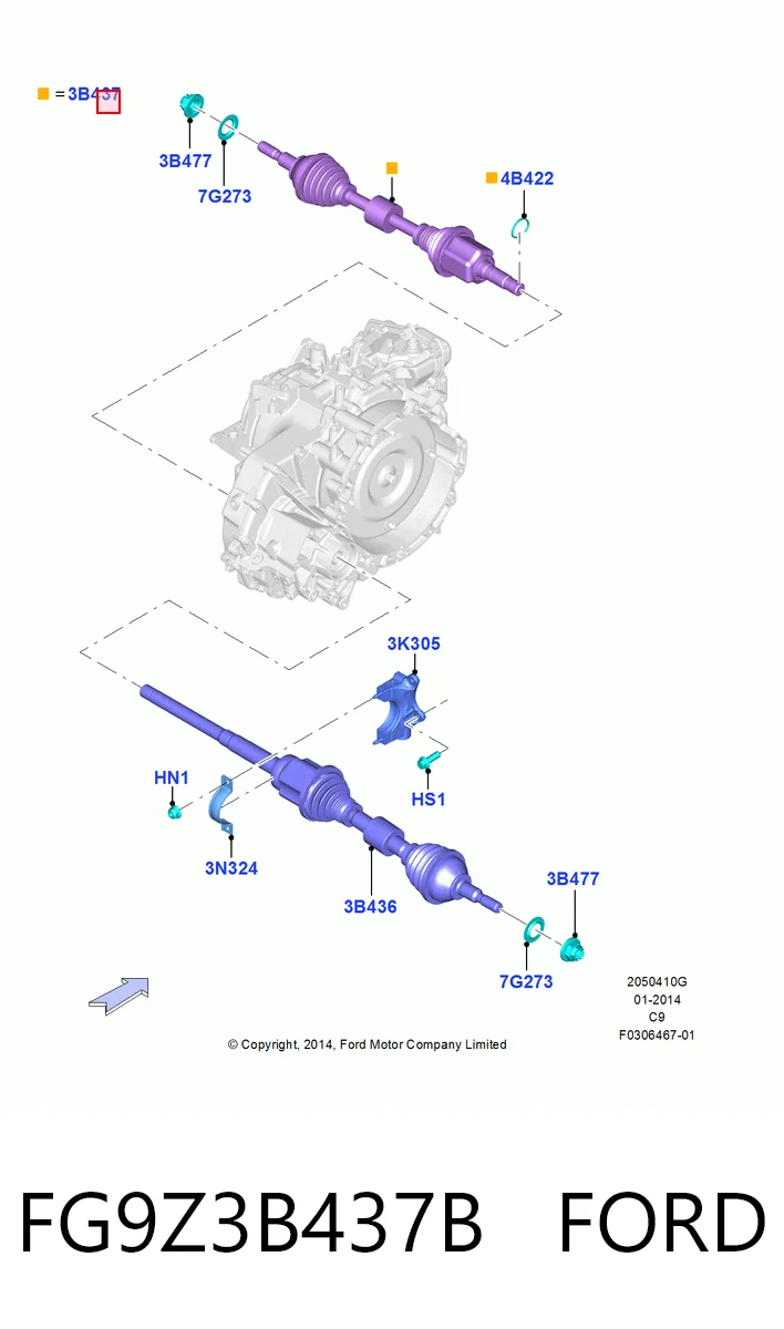 FG9Z3B437B Ford Привід лівий