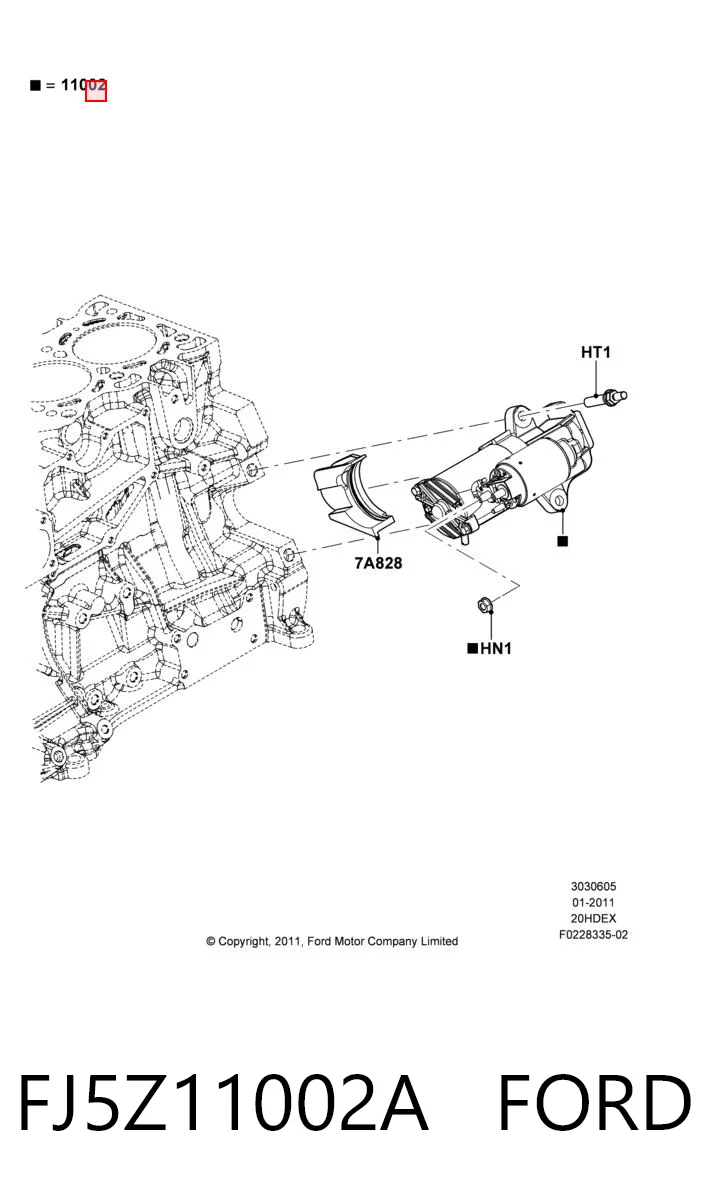 FJ5Z11002A Ford Стартер двигуна
