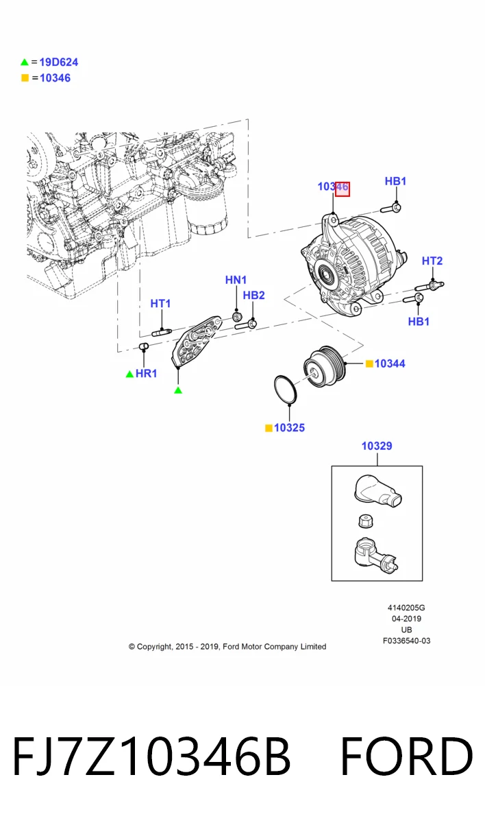 FJ7Z10346B Ford Авто генератор