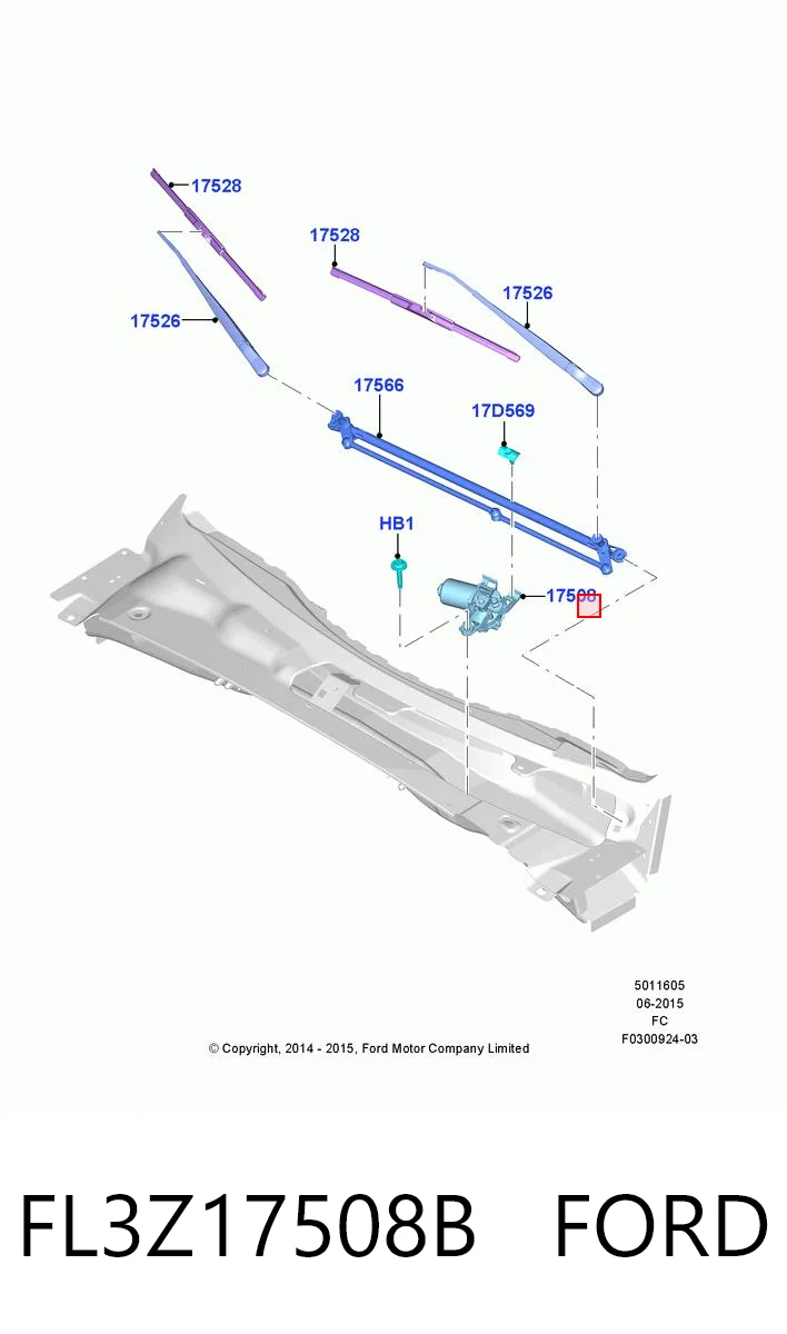 FL3Z17508B Ford Мотор склоочисника скла (трапеції)
