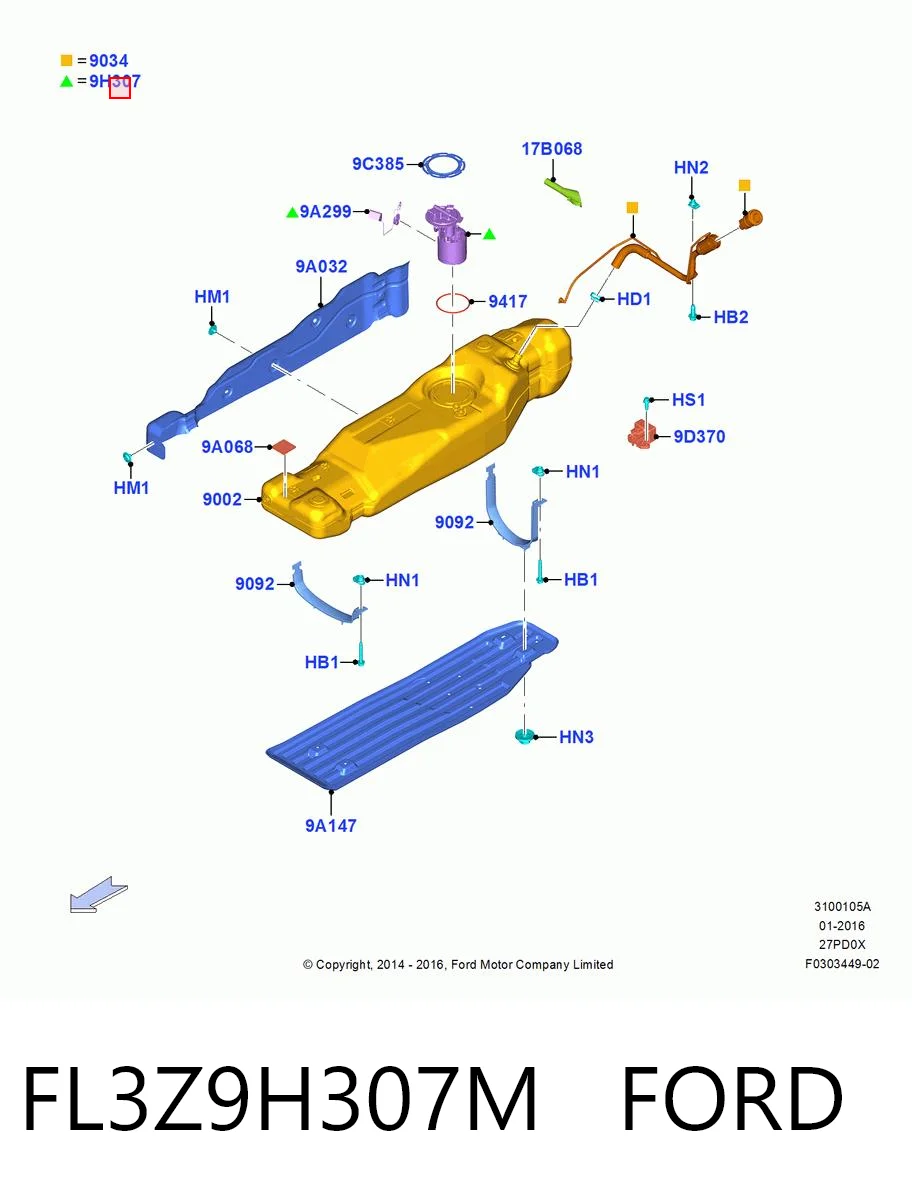 FL3Z9H307M Ford Електробензонасос