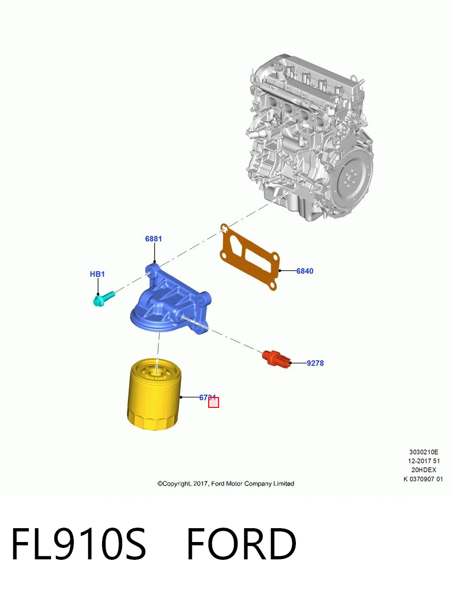 FL910S Ford Фільтр масла