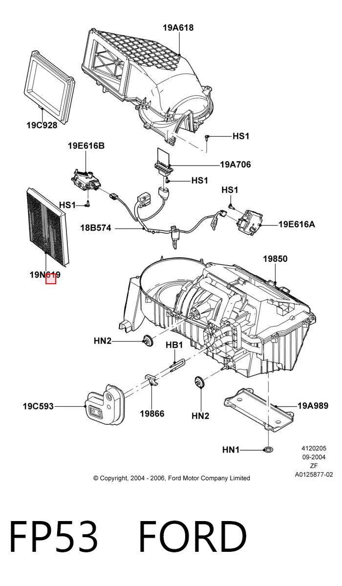 FP53 Ford Внутрішньосалонний фільтр