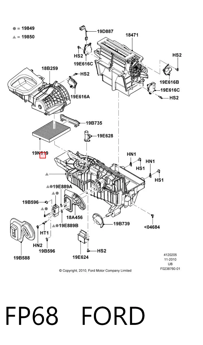FP68 Ford Внутрішньосалонний фільтр
