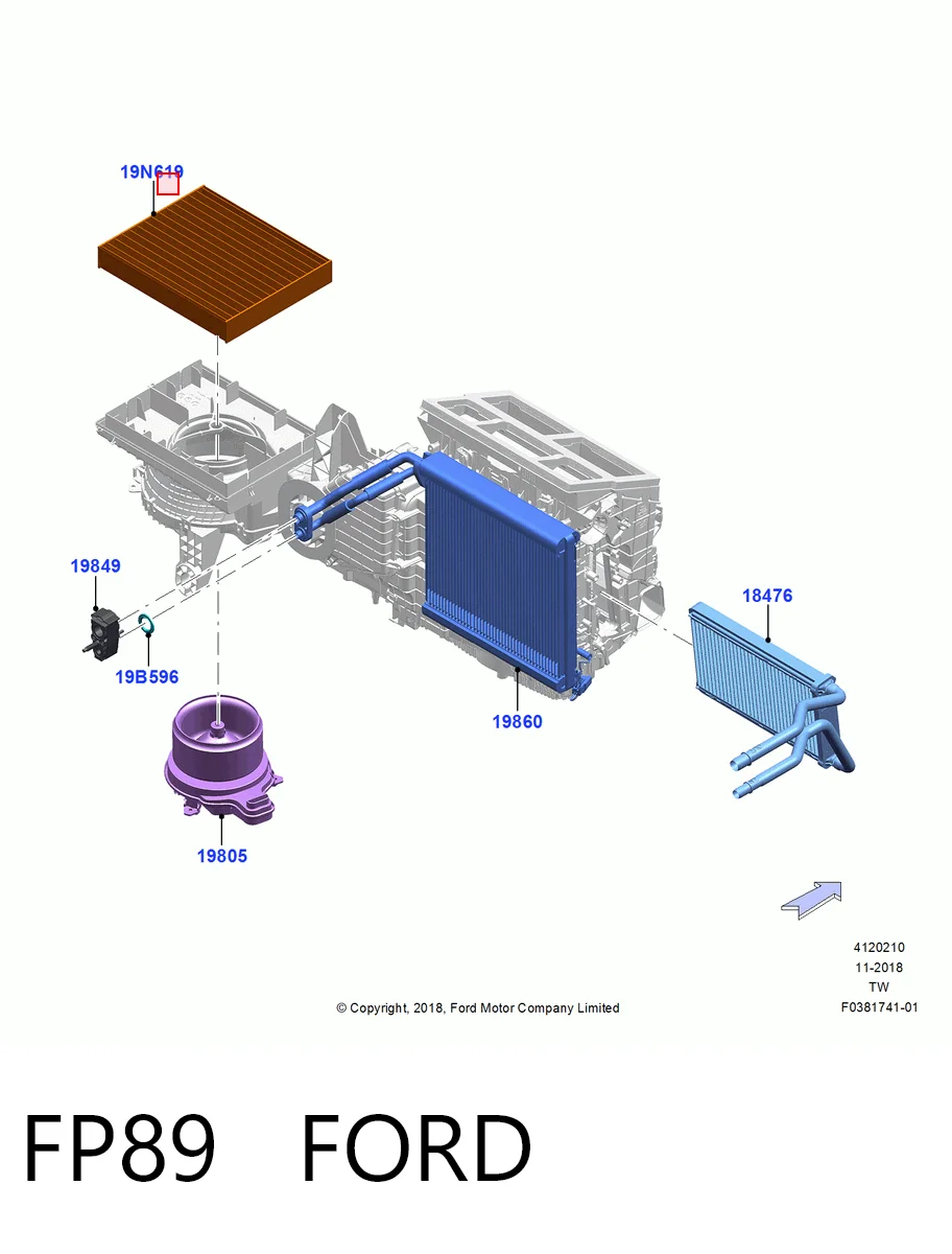 FP89 Ford Внутрішньосалонний фільтр