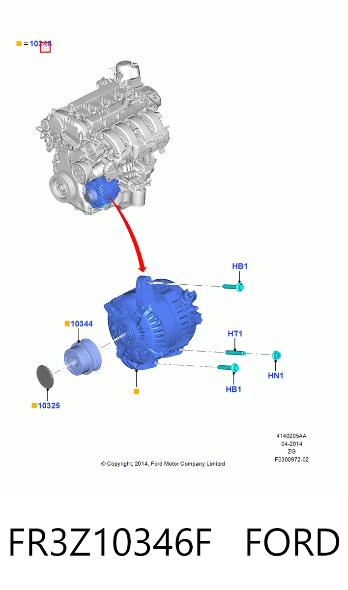 FR3Z10346F Ford Авто генератор