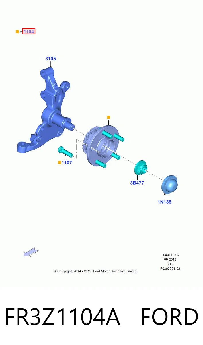 FR3Z1104A Ford Маточина (передня)