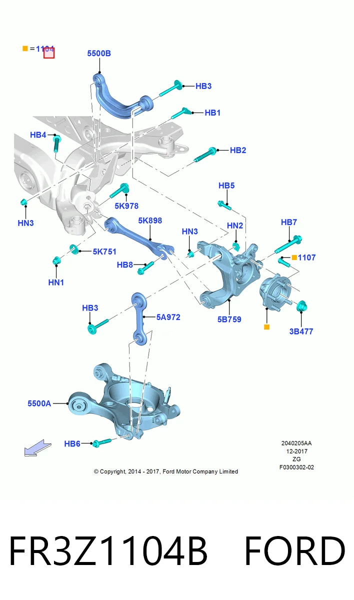 FR3Z1104B Ford Маточина задня