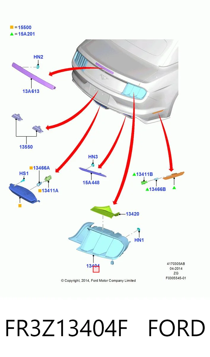 FR3Z13404F Ford Ліхтар задній правий