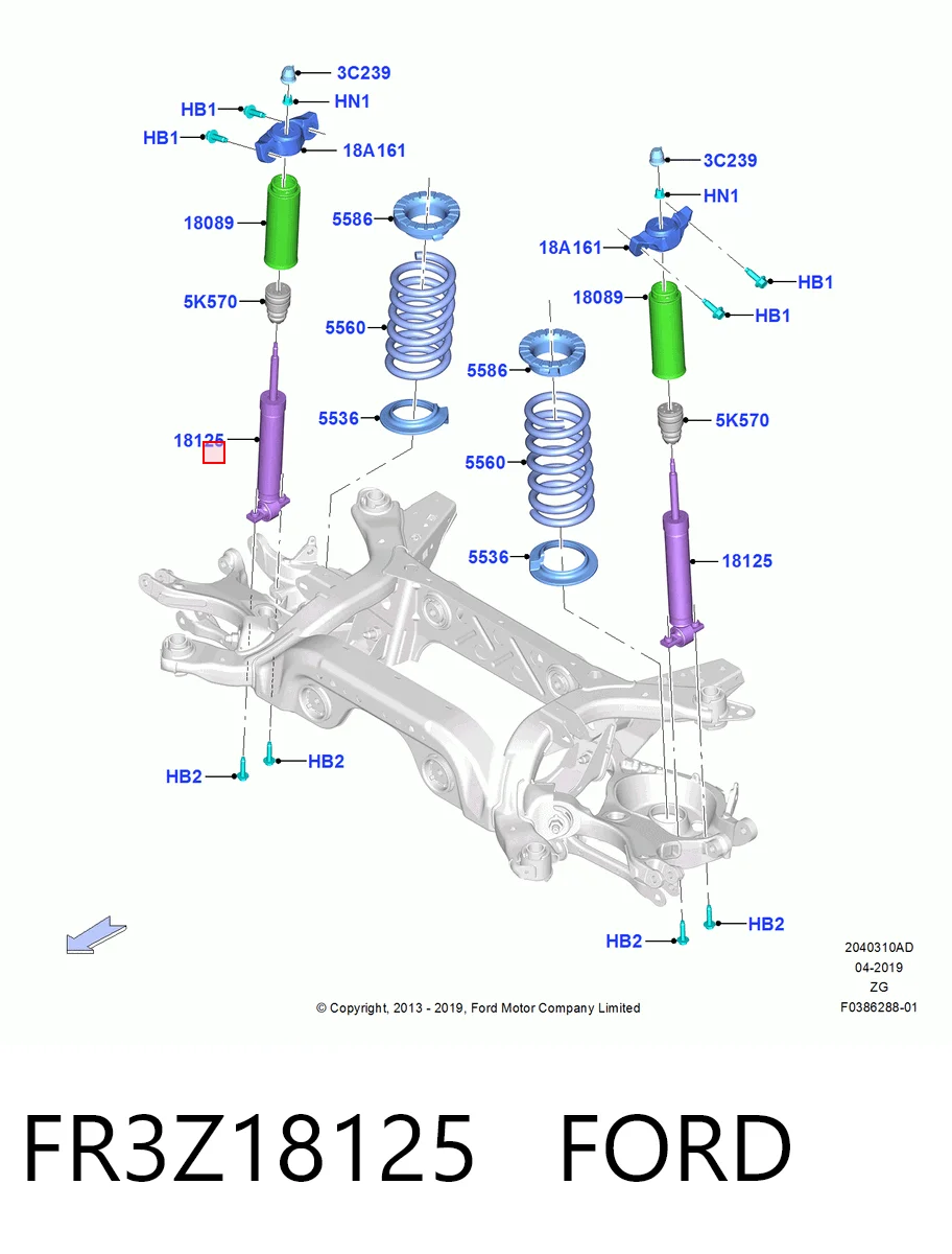 FR3Z18125 Ford Амортизатори задні