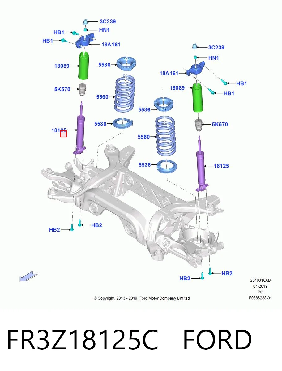 FR3Z18125C Ford Амортизатори задні