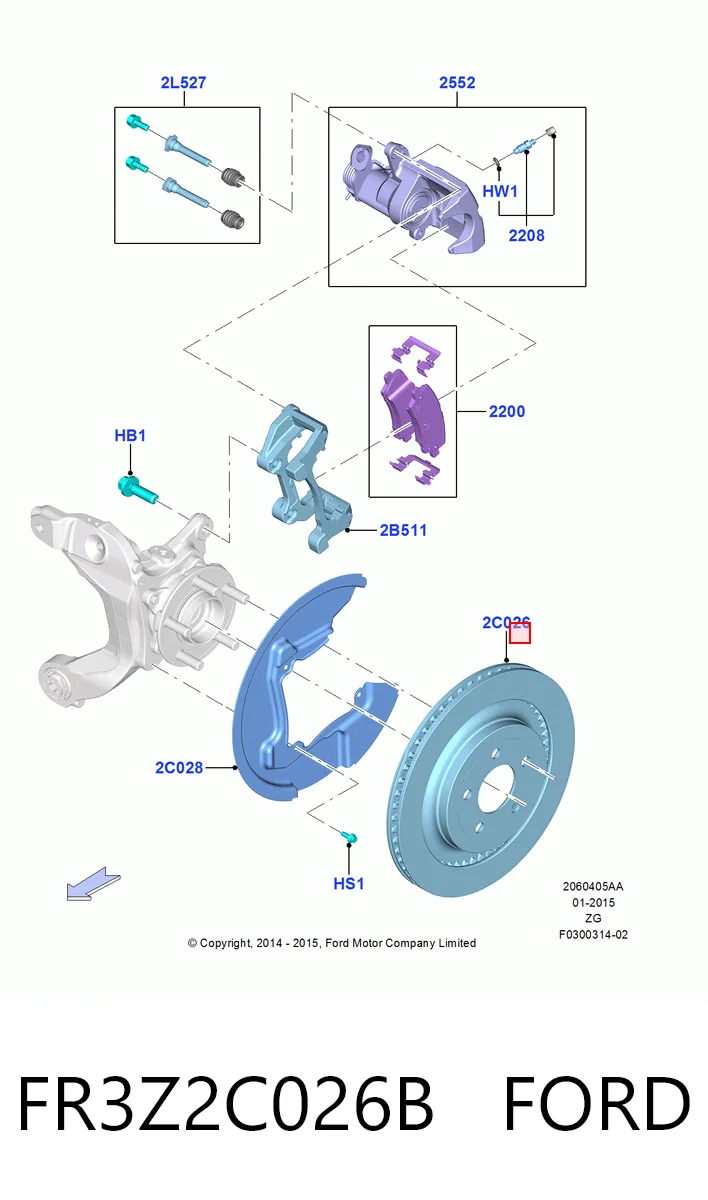 FR3Z2C026B Ford Дискові гальма