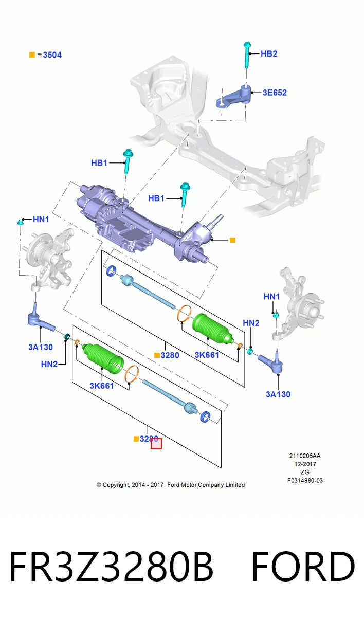 FR3Z3280B Ford Тяги кермові