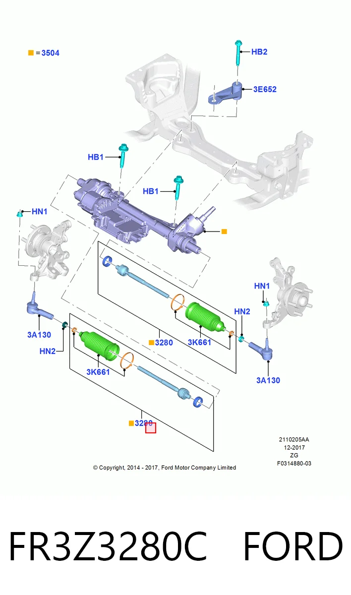 FR3Z3280C Ford Тяги кермові