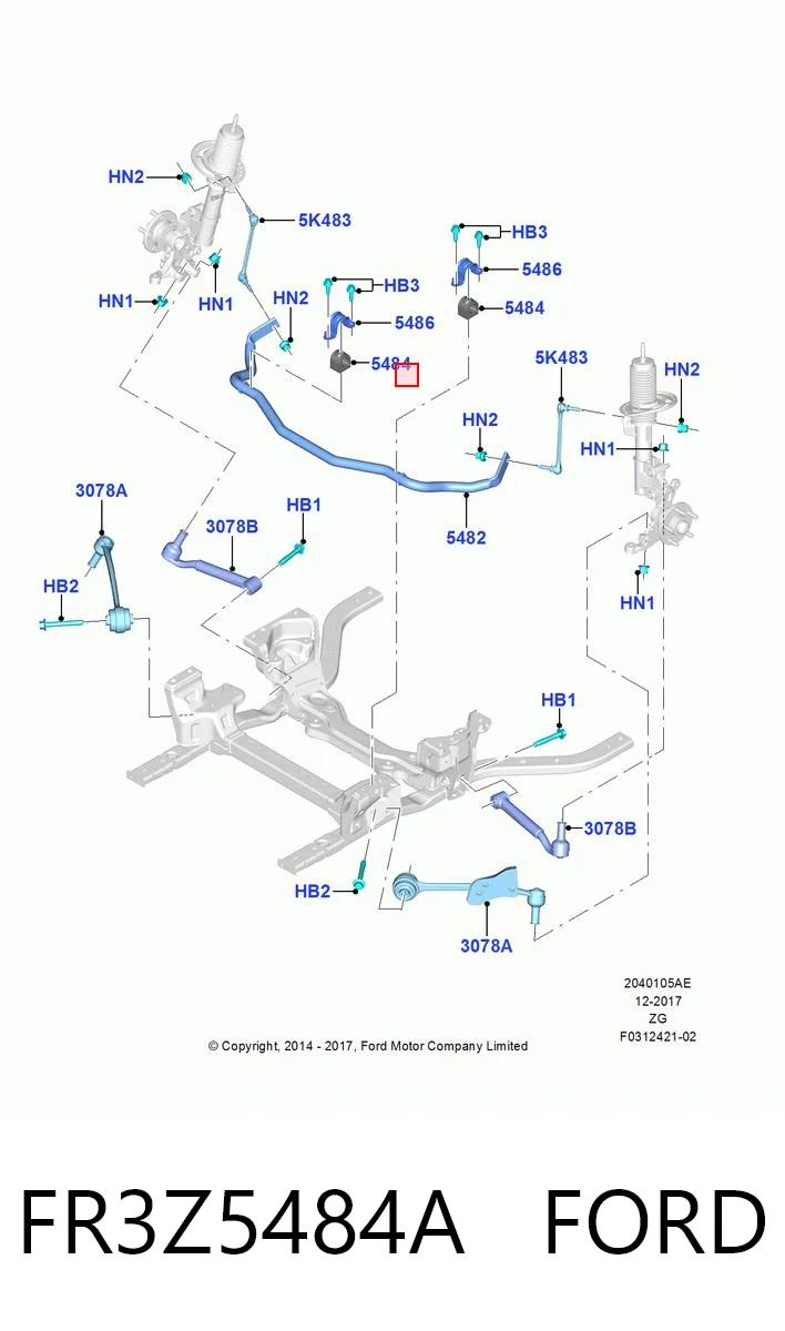 FR3Z5484A Ford Втулка стабілізатора переднього