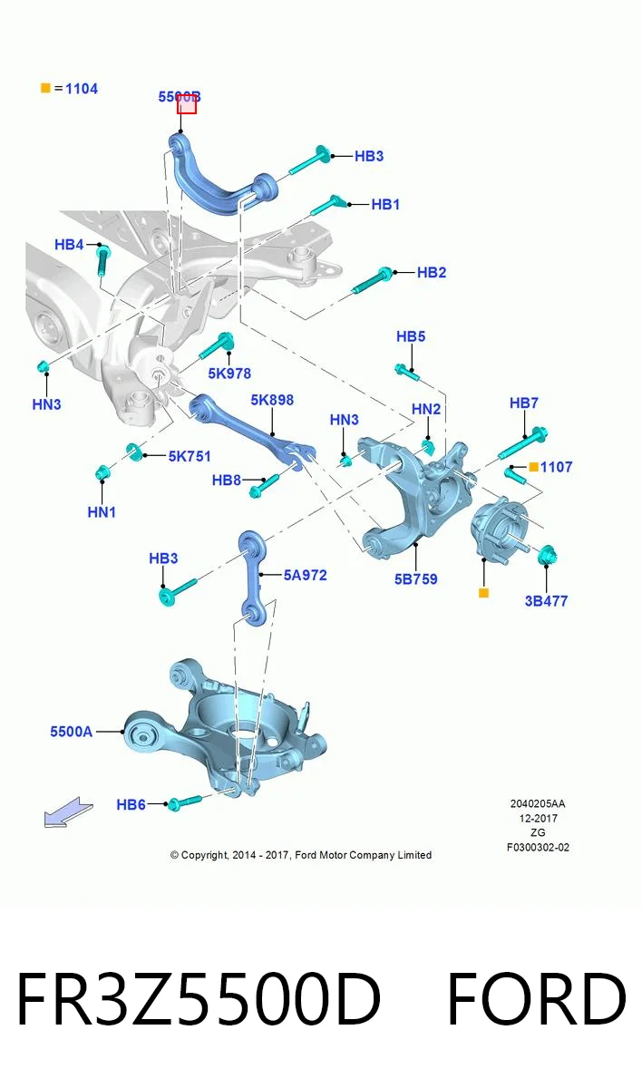 FR3Z5500D Ford Балансир підвіски задній лівий