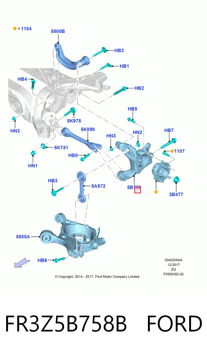 ALPFR3Z5B758B ALP Цапфа поворотна права