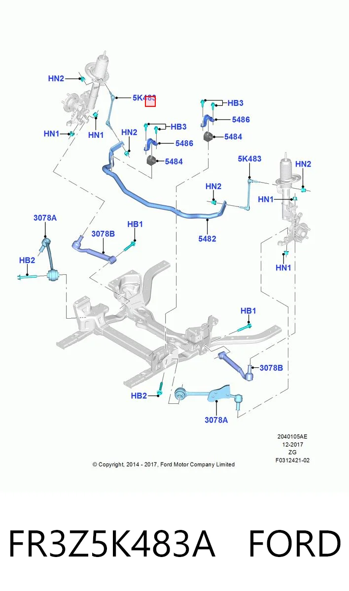 FR3Z5K483A Ford Тяга переднього стабілізатора