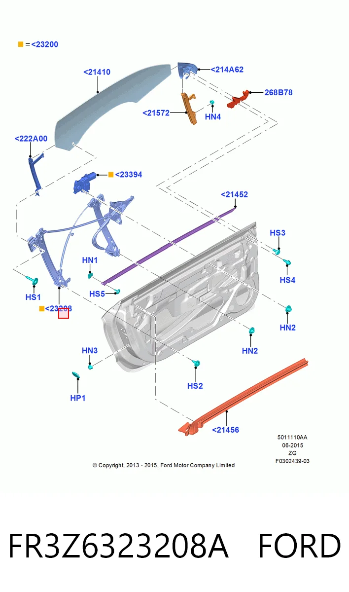 FR3Z6323208A Ford Склопідйомник (механізм переміщення скла)